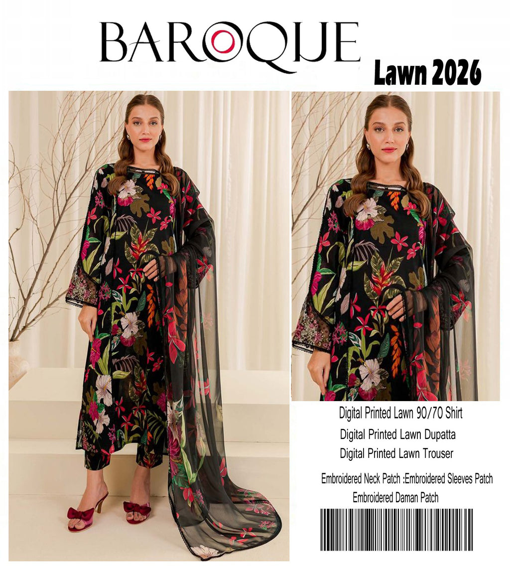 Premium Lawn 3PC Suit – Elegant Embroidery & Summer Comfort Volume L04