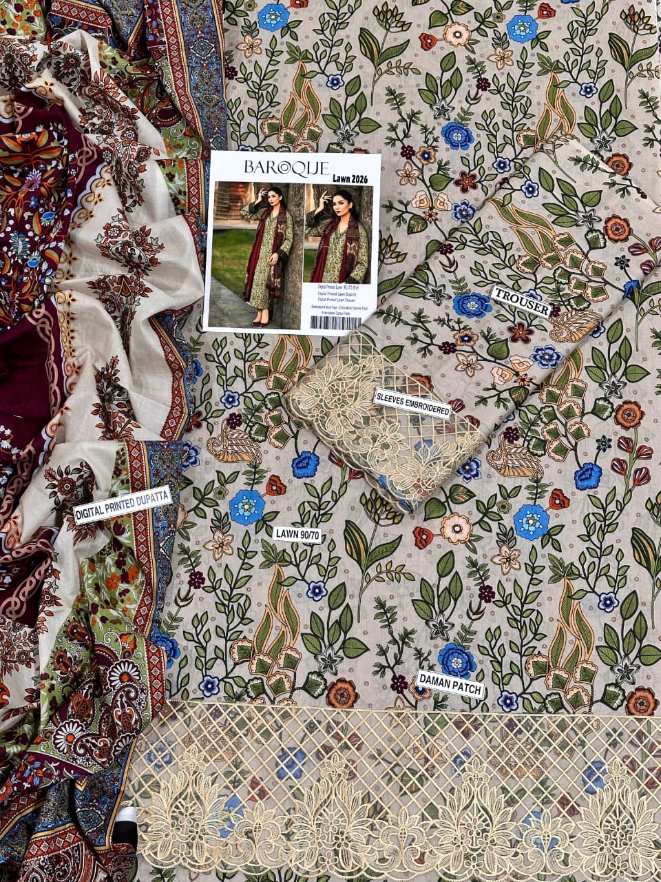 Premium Lawn 3PC Suit – Elegant Embroidery & Summer Comfort Volume L07