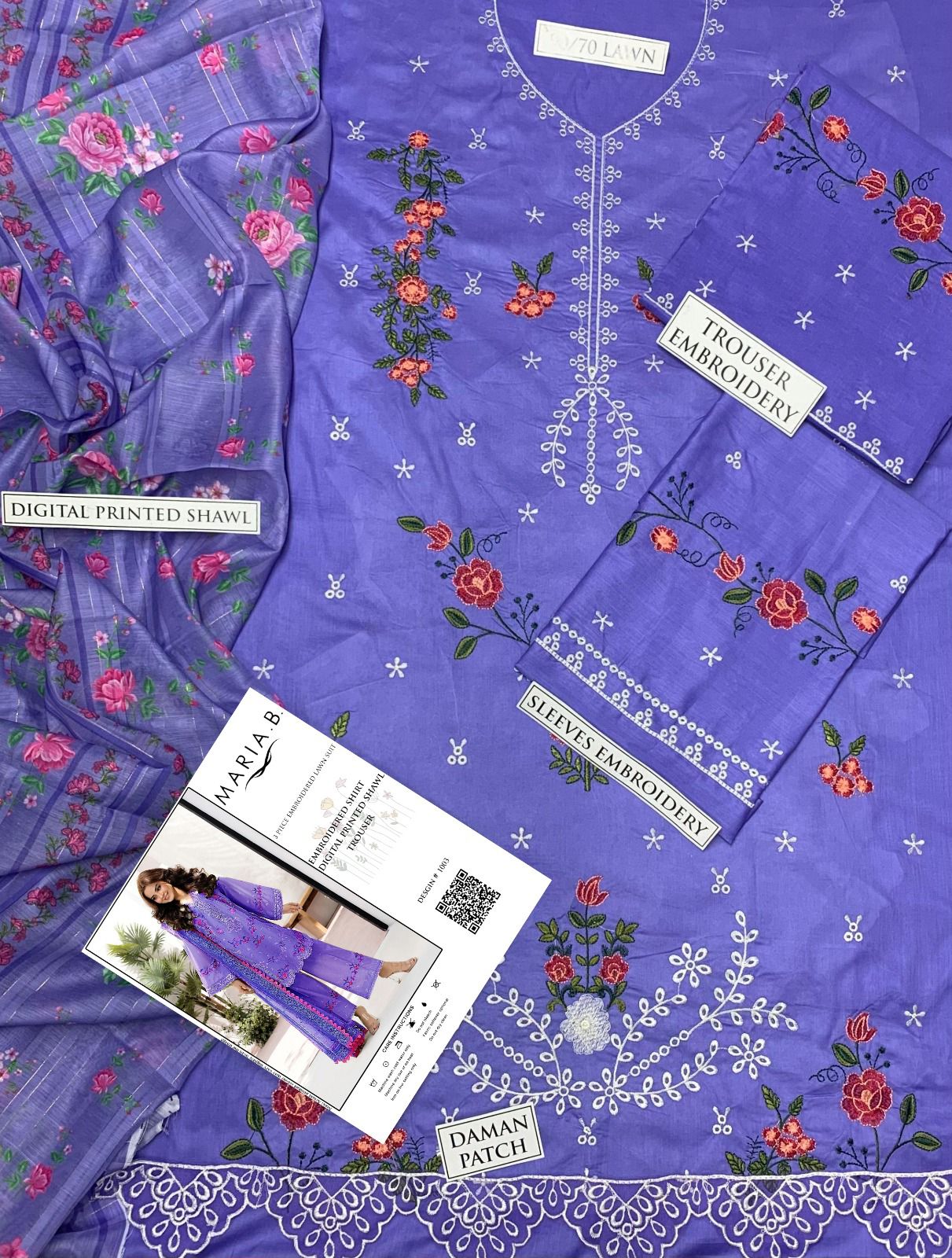 Premium Lawn 3PC Suit – Elegant Embroidery & Summer Comfort Volume L03