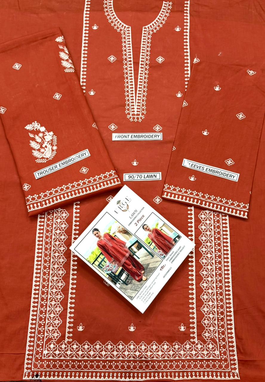 Premium Lawn 2PC Suit – Elegant Embroidery & Summer Comfort Volume 006