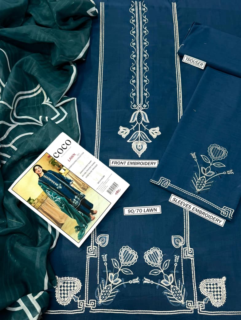 Premium Lawn 3PC Suit – Elegant Embroidery & Summer Comfort Volume LL-04