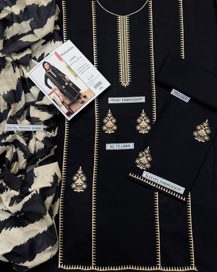 Premium Lawn 3PC Suit – Elegant Embroidery & Summer Comfort Volume LL-01