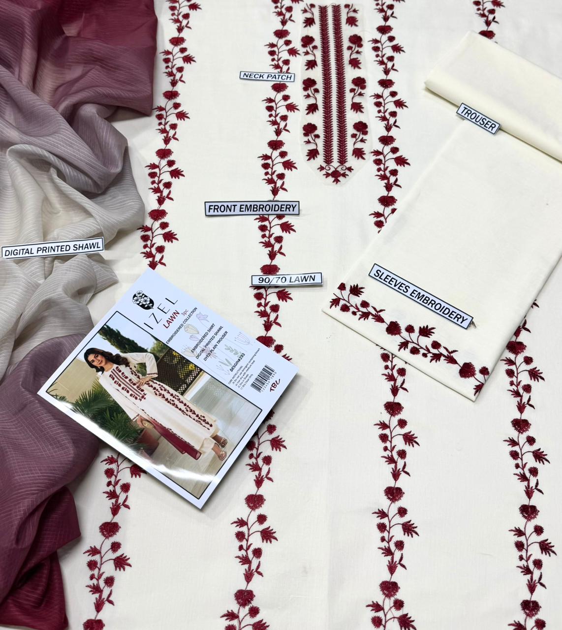 Premium Lawn 3PC Suit – Elegant Embroidery & Summer Comfort Volume LL-02