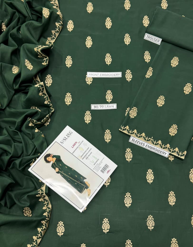Premium Lawn 3PC Suit – Elegant Embroidery & Summer Comfort Volume LL-05