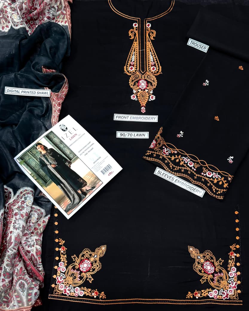 Premium Lawn 3PC Suit – Elegant Embroidery & Summer Comfort Volume LL-09
