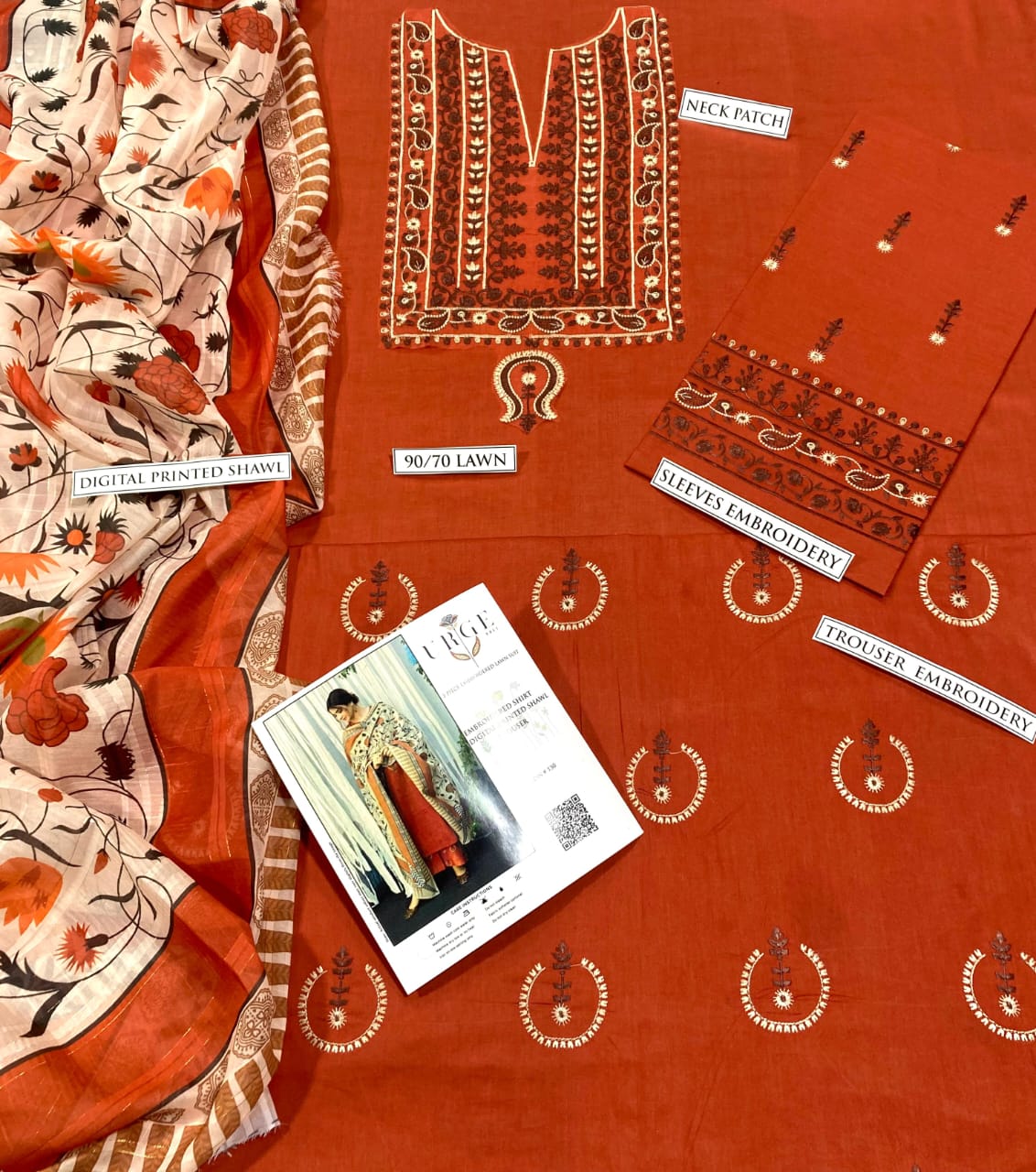 Premium Lawn 3PC Suit – Elegant Embroidery & Summer Comfort Volume LL-006