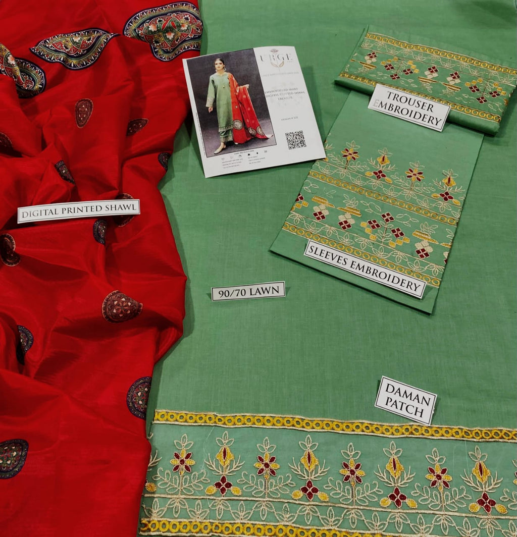 Premium Lawn 3PC Suit – Elegant Embroidery & Summer Comfort Volume L20