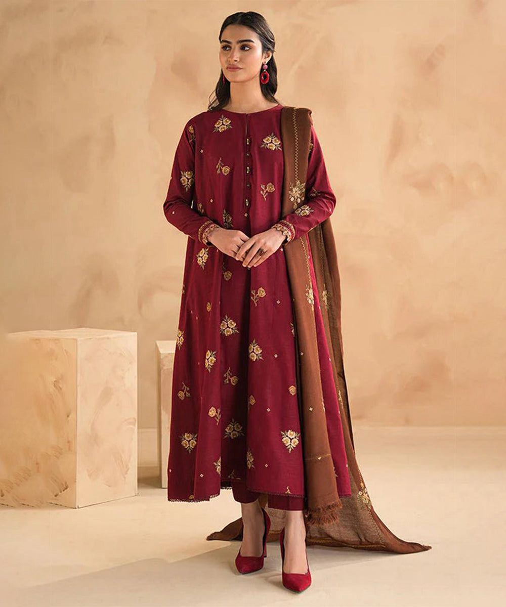 Winter collection Dhnak 3pc EMB