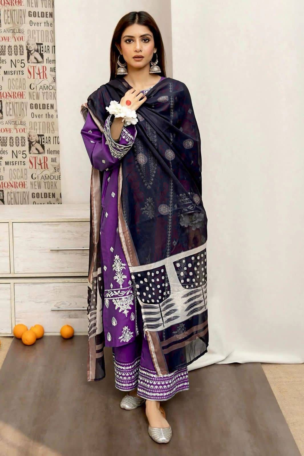 Winter collection Dhnak 3pc EMB
