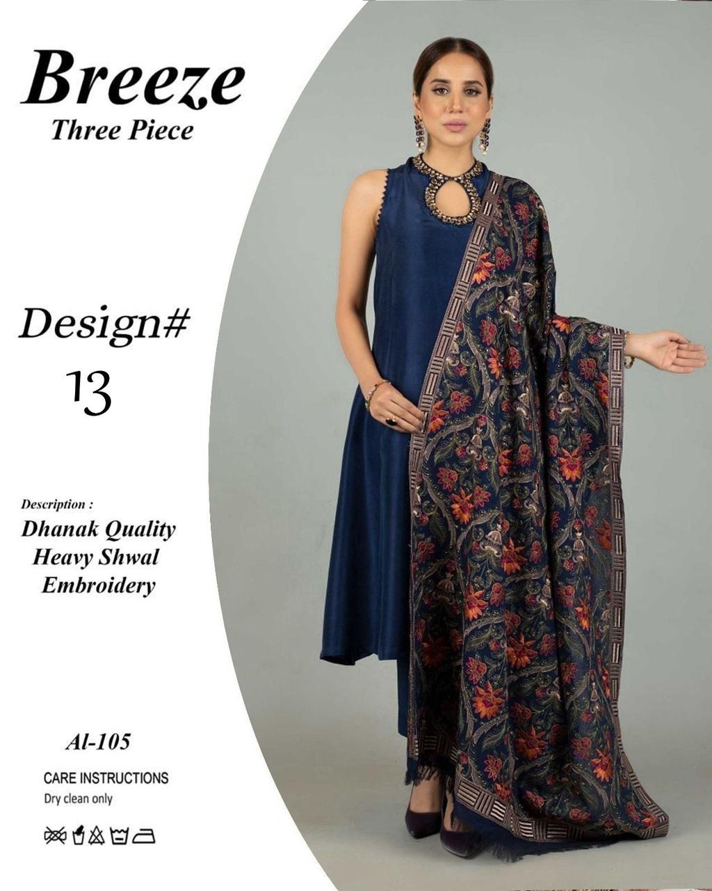 Winter collection Dhnak 3pc EMB
