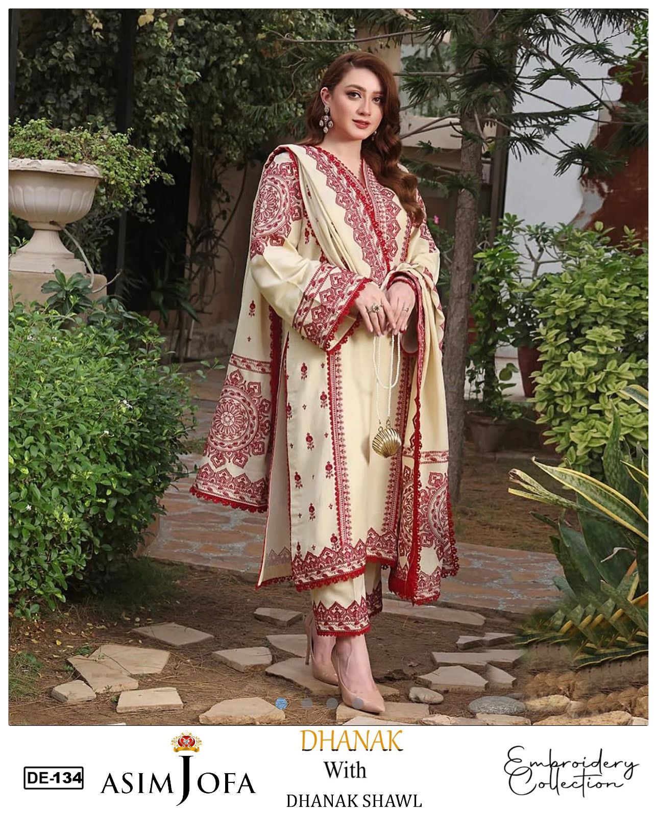 Winter collection Dhnak 3pc EMB