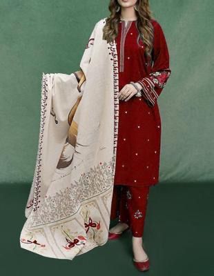 Winter collection Dhnak 3pc EMB