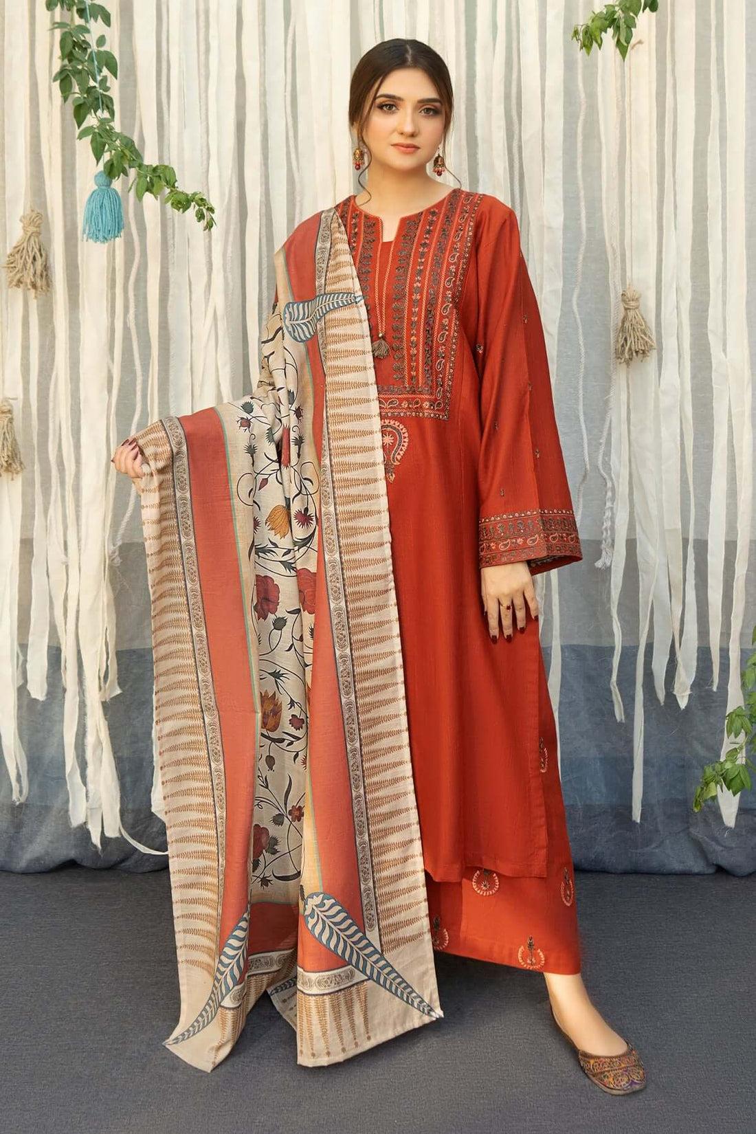 Winter collection Dhnak 3pc EMB