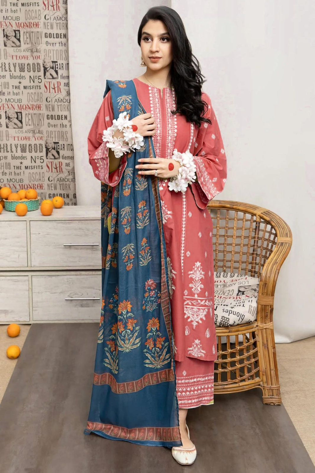 Winter collection Dhnak 3pc EMB