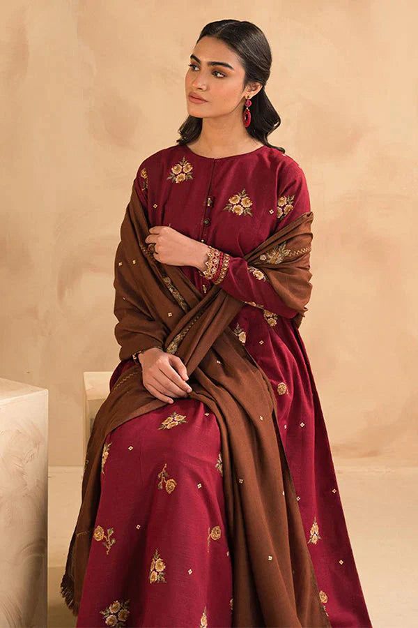 Winter collection Dhnak 3pc EMB