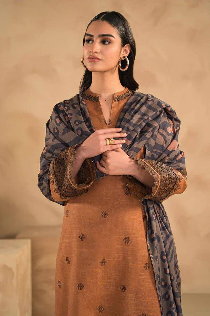 Winter collection Dhnak 3pc EMB
