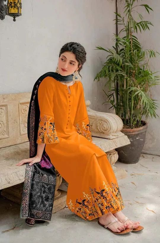 Winter collection Dhnak 3pc EMB
